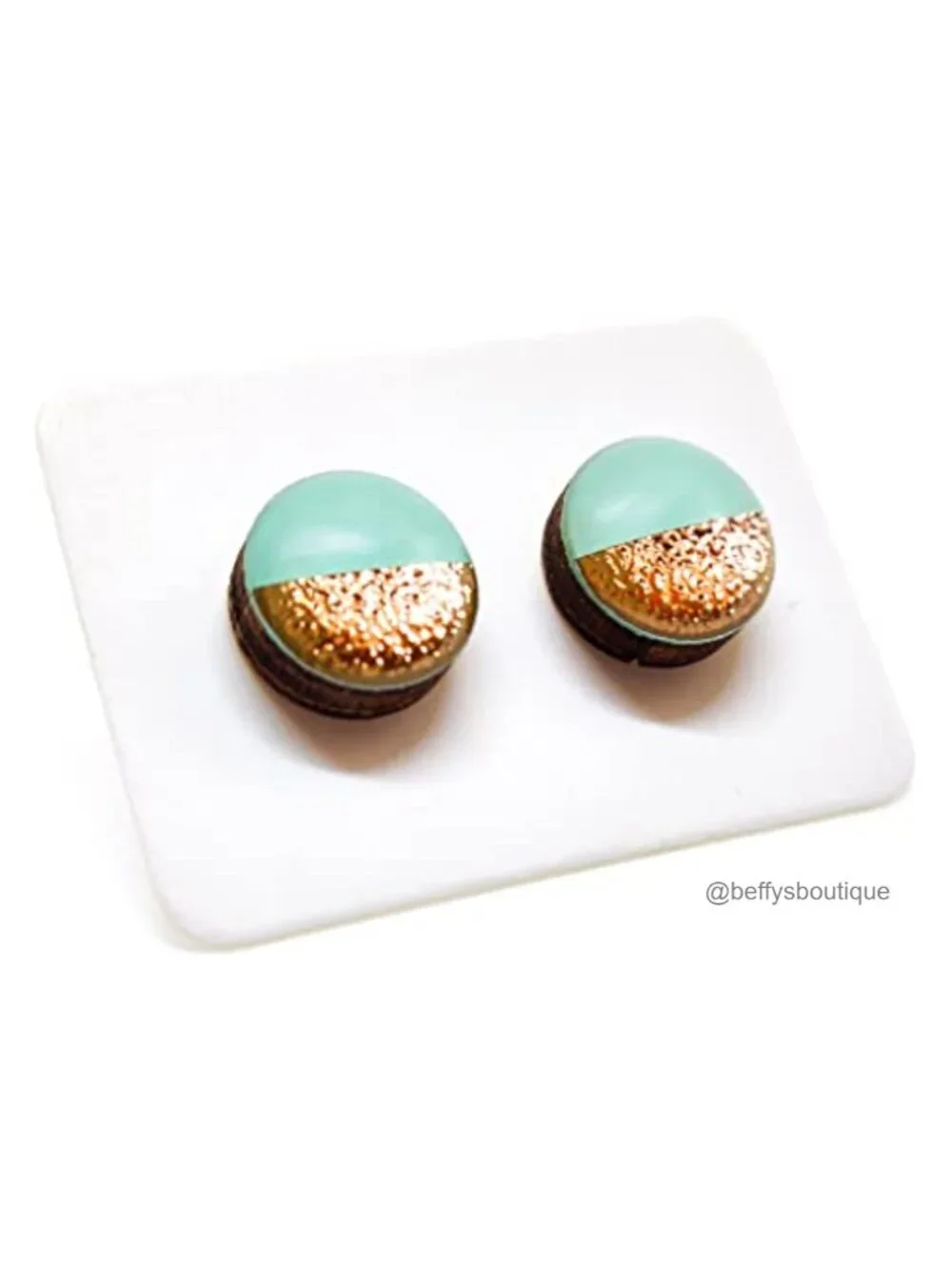 Handmade Wood Stud Earrings Set 10mm Stainless Steel Posts Sensitive Ears